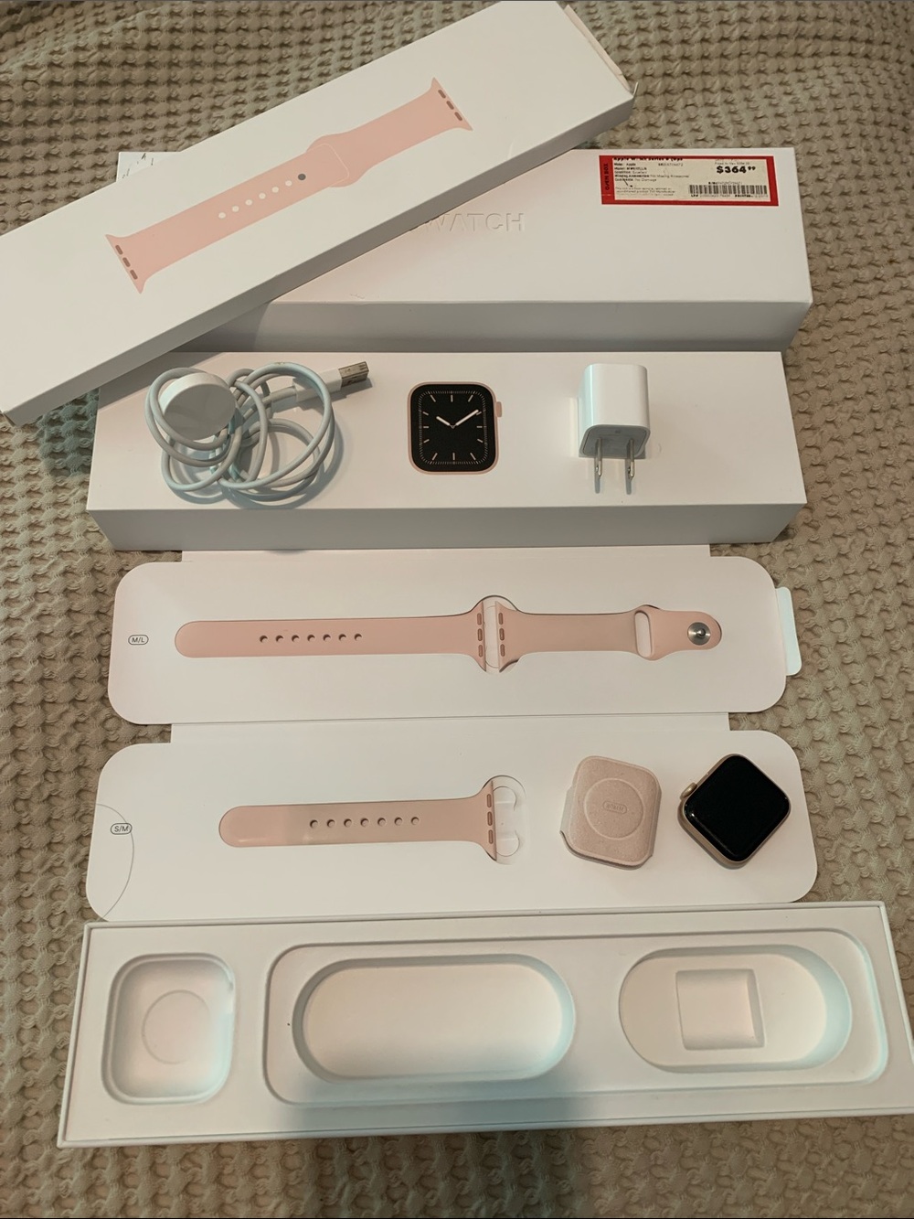 Apple Watch with Pink Band and Rose Gold Case